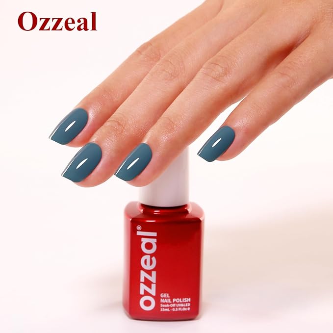 Gel Polish, 0.5 Fl Oz Grayish Blue Gel Nail Polish Autumn Winter Art Starter Soak Off LED UV Manicure Salon DIY