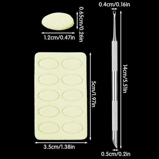 Dual Ended Cuticle Pusher, Stainless Steel Cuticle Remover Tool Pre-treatment Cuticle Scraper with 5 Pcs Sandpaper Sheets for Home Salon Manicure Pedicure Nail Art Dead Skin Removing