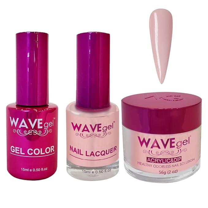 WAVEGEL Soak-Off Gel, Nail Lacquer & Acrylic/Dip Powder Matching Set - Princess Collection - #10 Run-Of-The-Mill