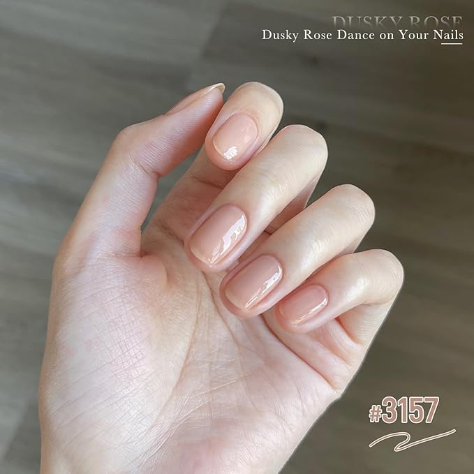 GAOY Nude Jelly Pink Gel Nail Polish Set, 6 Colors 16ml Jelly Translucent Gel Polish Kit, UV Light Cure for Nail Art DIY and Salon, Dusky Rose