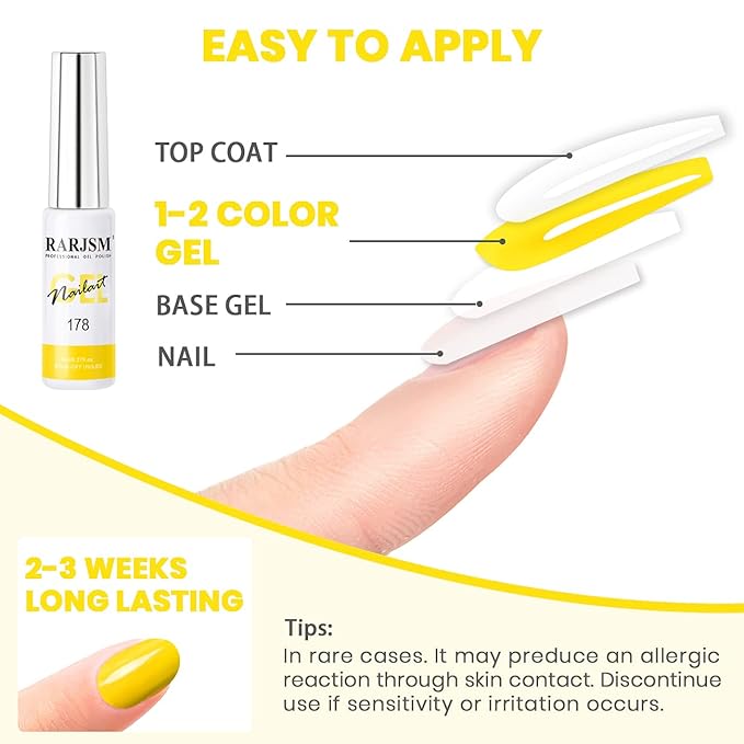RARJSM Painted Gel Nail Polish Set,6pcs Black White Red Blue Green Yellow Liner Polish Pen UV LED Curing Requires Nail Painting Gel Polishes,Geometric 3D Nail Art DIY Nail Design