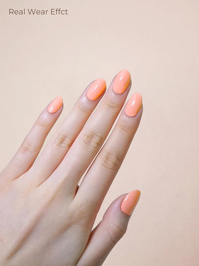 Pre Cured Gel Nail Strips - 44PCS Salon Quality Gel Nail Stickers - Long Lasting Polish Wraps for Women no UV Light Needed Easy Apply& Remove (Desert Sand Nude)
