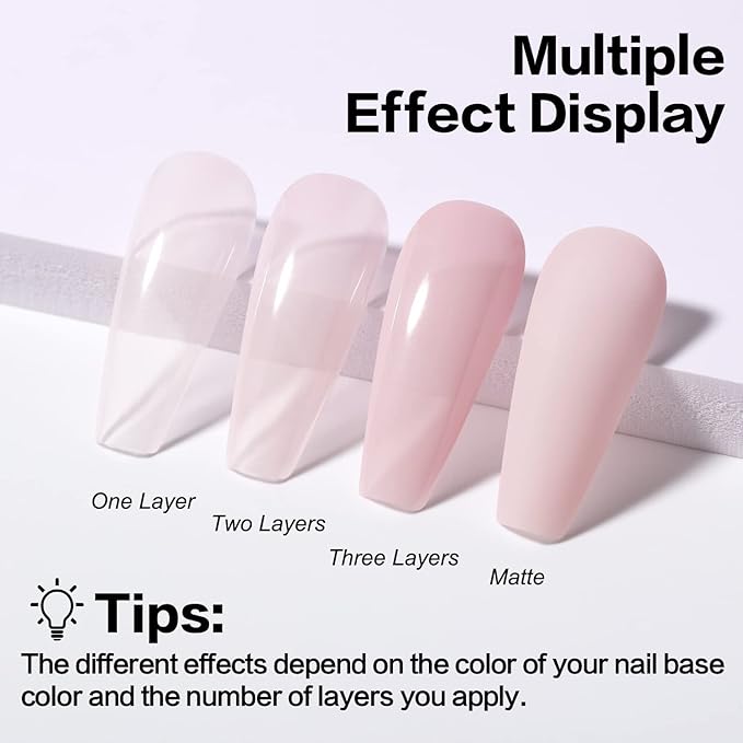 AIMEILI Hema Free Rubber Base Gel For Nails, Soak Off U V LED Clear Sheer Gel Nail Polish, 4 in 1 Nail Strengthen/Enhance/Base Coat/Color - (452) 10ml