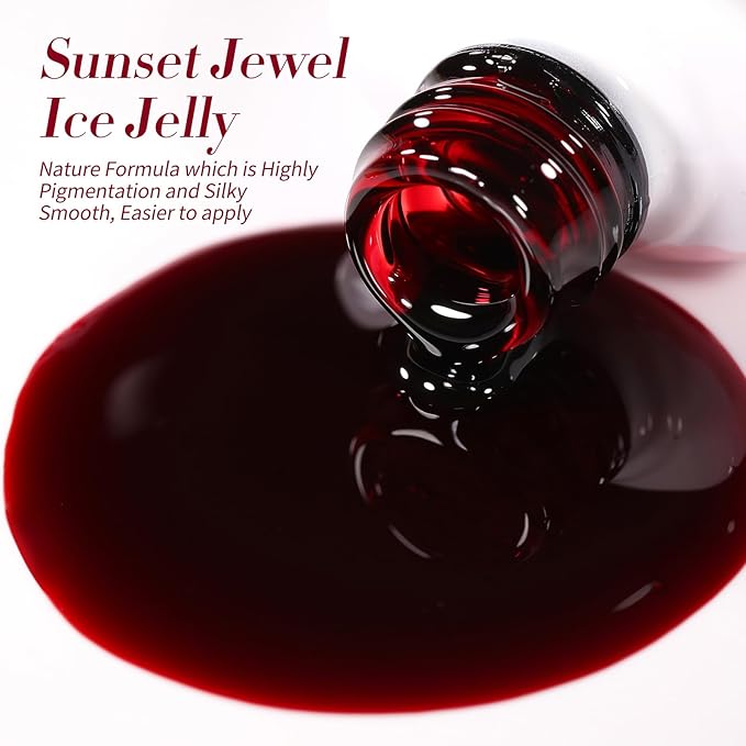 Born Pretty Jelly Gel Nail Polish Spring Summer Neon Gel Polish,Brown Blood Wine Red Blue Purple Green Translucent Effect,Soak Off U v LED Light Cure Nail Art Kit for Salon Manicure and DIY at Home