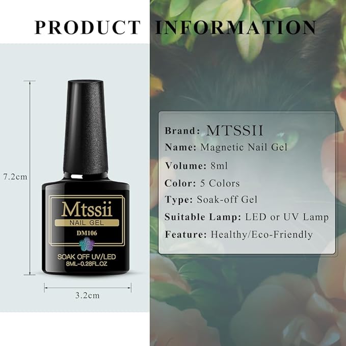 MTSSII Cat Eye Gel Nail Polish Moonstone Chameleon Magnetic Galaxy Nail Gel with Starry Sky Effect 6 Colors Nail Polish Set Manicure Nail Art Gift with 1 Magnet Stick