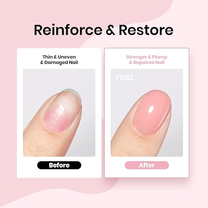 Beetles Rubber Base Builder Nail Gel Set - 6 Colors Nude Pink White Base Gel Polish 5 in 1 for Nail Extension, Repair and Sculpting, Soak Off U V LED Lamp Cure Manicure Art Design Gifts for Women