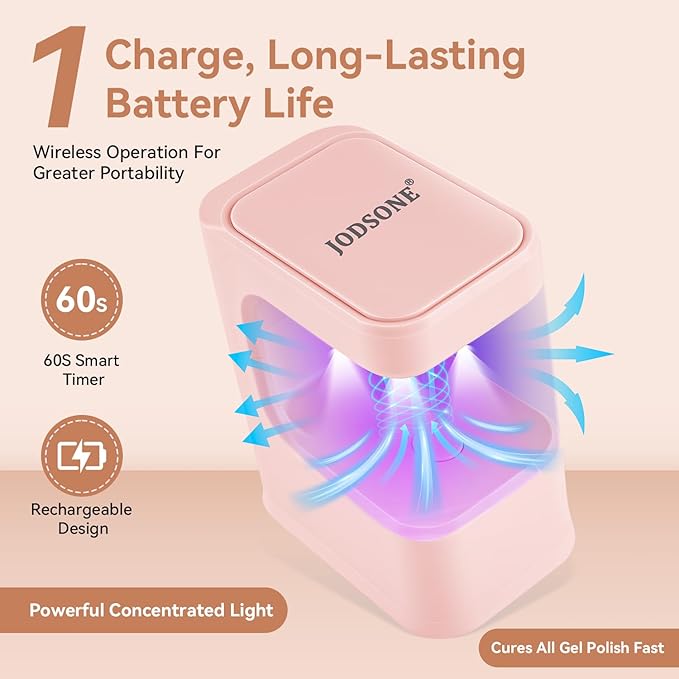 JODSONE Gel Nail Kit Square Nail Tips 480PCS Mini Rechargeable Nail Lamp Pre Shaped Clear Full Cover Fake Nails Tips with Nail Glue & Top Coat U V LED Curing Lamp DIY Manicure Gifts for Women