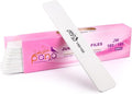 10pcs - PANA Jumbo Double-Sided Emery Nail File for Manicure, Pedicure, Natural, and Acrylic Nails - White (Grit 180/180)