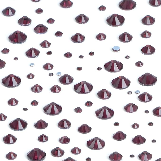 NCB Hotfix Iron on 8000pcs Crystal Rhinestones Round Gem for Crafts Decoration DIY Jewelry Making with a Tweezers and 2 Picking pens (Amethyst, 6Sizes SS4-SS30)