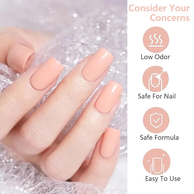 JODSONE Gel Nail Polish 16.5ml Light Nude Gel Polish Nail Soak Off U V LED Nail Lamp Art Manicure Salon DIY Home Gift for Women Girls