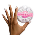 Olive & June Instant Mani Press-On Nails (Glue) | 42 Fake Nails, 21 Sizes | Non-Toxic, Long-Lasting Recycled Materials Realistic Look | Spring Flowers & Patterns | Medium, Oval | Chrome French
