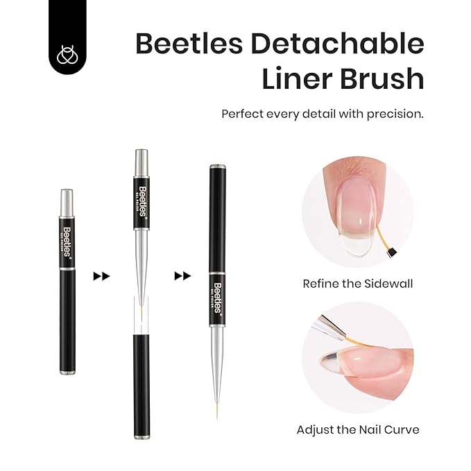 Beetles Low Heat Builder Nail Gel-0.5 oz 7 in 1 Nail Thickening Strengthening Building Apex with Liner Nail Brush for Beginner DIY Salon at Home,Clear Builder Nail Gel,UV & LED Lamp Cured Needed