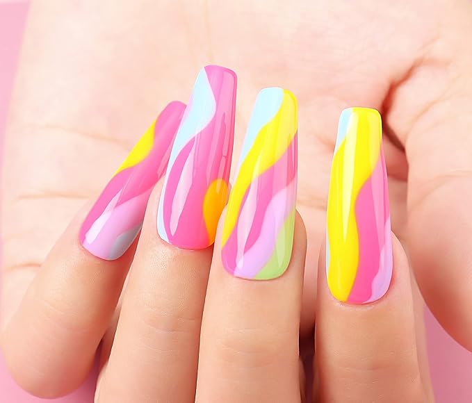 AIMEILI Hot Pink Neon Gel Nail Polish, and No Wipe Top and Base Coat Set