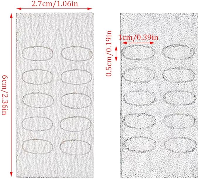 Nail Cuticle Pusher Self-Adhesive Sandpaper Manicure Kit Double Head Cuticle Pushers Nail Art Pre-polishing Sand Paper 240/100 Grit Sandpaper Sheets Nail Pusher Replace Sanding Paper Nail Care Tools
