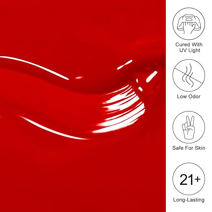 Imtiti 10ML Apple Red Gel Polish Soak Off LED UV Nail Gel DIY at Home Salon Art Gift for Women Girls 1PCS