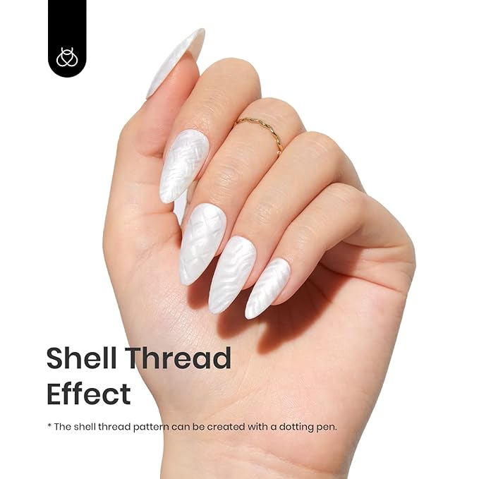Beetles Pearl White Gel Nail Polish - 15ml Pearl Shimmer White Mermaid Pearlescent Shell Nail Gel Polish Soak Off Uv Led Curing Requires Manicure Salon DIY Home Gifts for Women