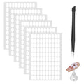 600 Pcs False Tip Double Sided Adhesive Tapes with Tweezers, Waterproof Breathable Double Sided Nail Glue Stickers for Nail Art Holder Pre-Cut Display Strips