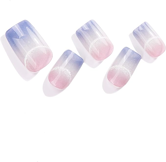 Semi Cured Gel Nail Strips - 20pcs Glaze Gel Stickers, Salon Quality DIY Wraps, Easy to Apply, UV Light Required
