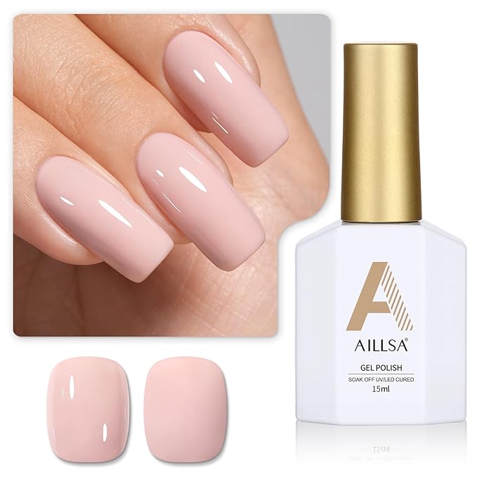 AILLSA Gel Nail Polish Nude Cappuccino Gel Polish Neutral Light Brown Mocha Jelly Gel Polish Natural Tan Color Nails Soak Off U V Gel for Nail Salon at Home Fall Winter Gift for Women 0.51 Fl Oz /GC31