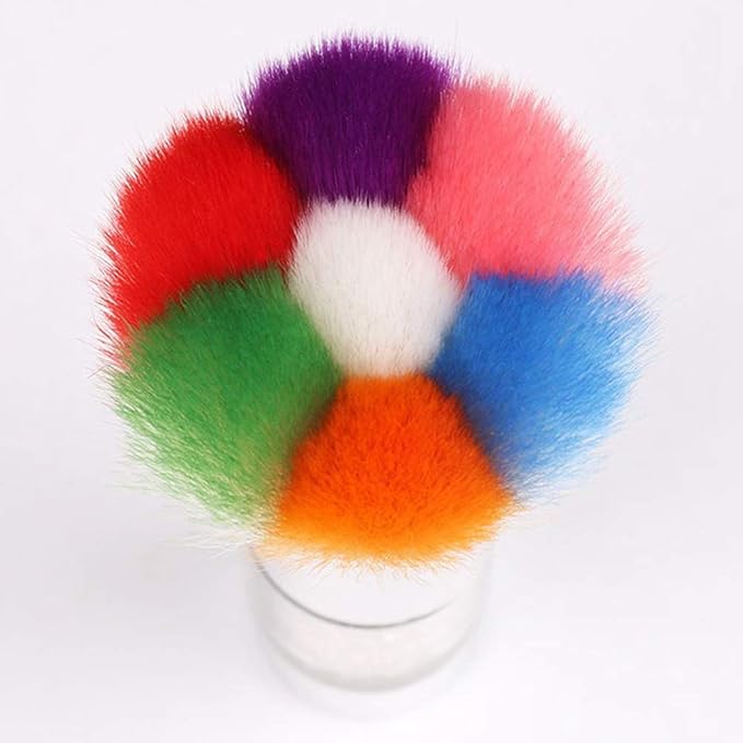 Nail Brush Nails Dust Cleaner Acrylic Colorful Makeup Brushes With Cleaning Dust Brushes Art Nail Tools (Silver)