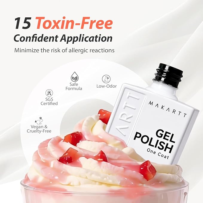 Makartt Ultra Pigmented Black Gel Nail Polish 15ml One N'Done Black Gel Polish One-Coat Soak Off High-Gloss Ceramic Shine, Salon-Grade UV Nail Art Manicure DIY Salon Home - Night Script