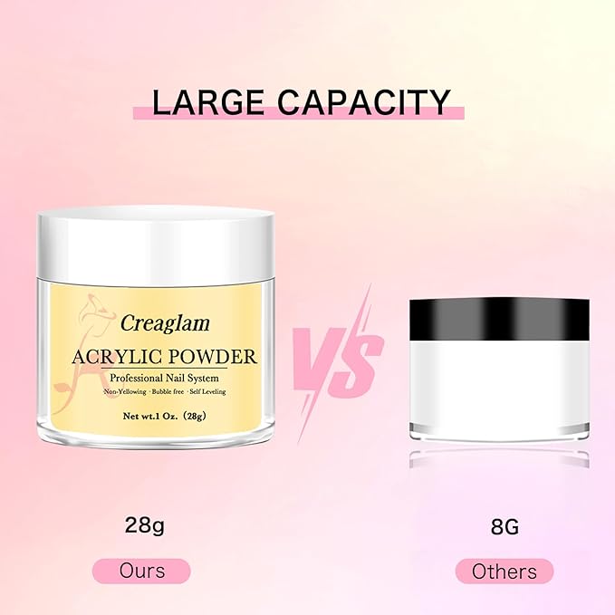 Professional Acrylic Powder for Nail: Large Capacity 3 Colors Pink Tulle Wax Yellow Festival Bloom Acrylic Nail Powder Polymer for Carving Nails - 28g 3D French Nail Manicure Extension
