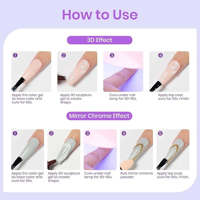 MIZHSE Milky White Sculpting Gel, 15g Carving Sculpture Gel for Nails, Molding Drawing Liner 3D Nail Art 5D Embossed Design Decoration Manicure Home DIY