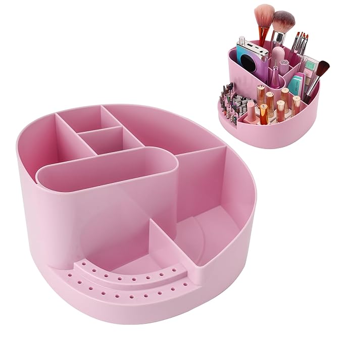 ANGNYA Nail Drill Holder with 7 Compartments & 18 Holes Nail Drill Bit Holder, Professional Nail Desk Storage Organizer Box Case for Nail Station, Salon and Home Use