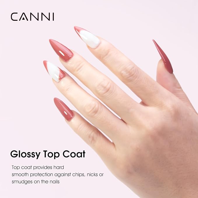 CANNI 2 Pcs 9ml Gel Top Coat Matte Top Gel Polish Set - Shine Finish and Long Lasting, Soak Off LED Nail Lamp Gel DIY Nail Salon Manicure Gifts for Women