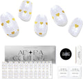 Semi Cured Gel Nail Strips with 20 Pieces - UV Gel Stickers, Manicure Kit, Easy Application Wraps Includes Prep Pads, Nail File, Wooden Stick - UV Light Required (Adore Amour)