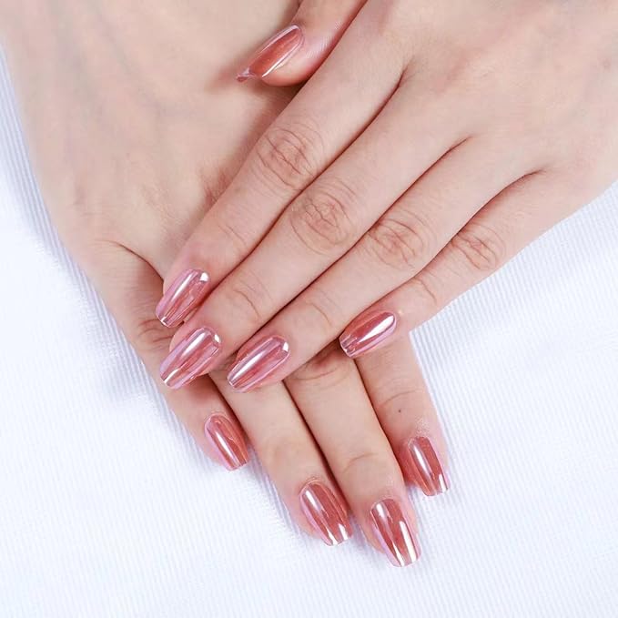 Rnker Press On Nails - Light Red, Short Square Top gel Nails with a Glossy Glaze Finish, 15 Sizes - 30 Nail Kit with Glue