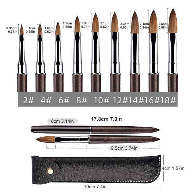 Acrylic Nail Brushes,100% Kolinsky Acrylic Nail Brush, Size 6 Nail Brush for Acrylic Application Round Oval Shaped, Nail Art Brushes for Acrylic Application Nail Extension Professional Nail Art Brush