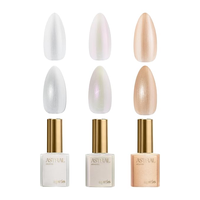APRÉS Astral Gel Color Set, 3 Colors, HEMA-Free & TPO-Free Salon Quality Nail Gel Polish Trio Bundle (Astral Pearlescent, Set 7)