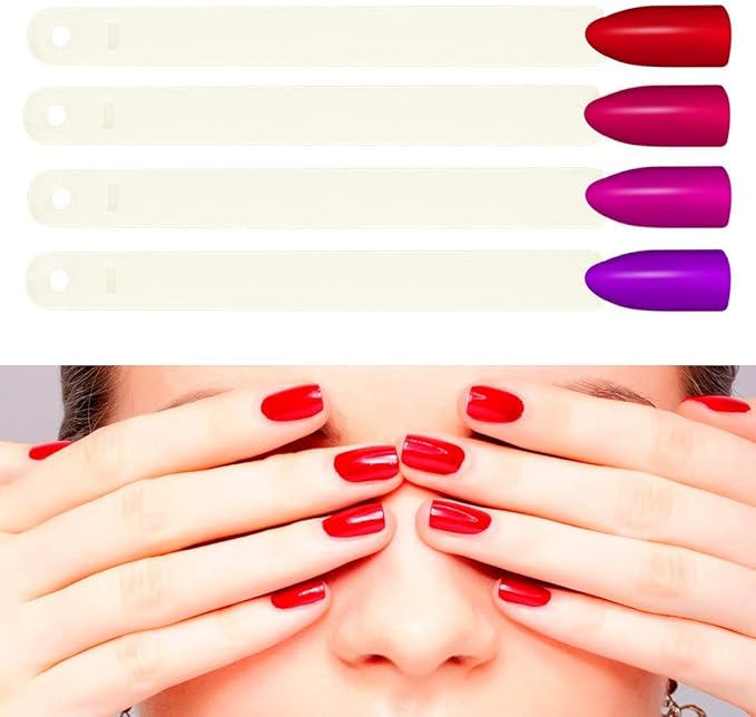 BNP 50 PCS False Nail Art Tips Sticks Nail Polish Color Card Plates Display Polish Board Nail Art Practice Supplies Home DIY Templates (Natural)