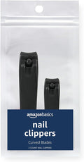 Amazon Basics Toenail and Fingernail Clipper Set, Nail Clippers, Grooming Tool, Black