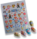 Anime Nail Stickers 5D 3D Embossed Japanese Kawaii Nail Art Decals for Unisex DIY Nail Design, Self Adhesive Stickers for Natural Gel Press On Nails, Cute Otaku Cosplay Gift Pink (Doctor)