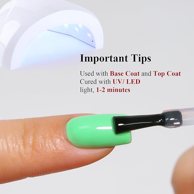 Neon Gel Polish, 0.5 Fl Oz Neon Green Gel Nail Polish Spring Summer Soak off LED UV Gel Nail Polish Art Starter Manicure Salon DIY Nail Gel Polish Design