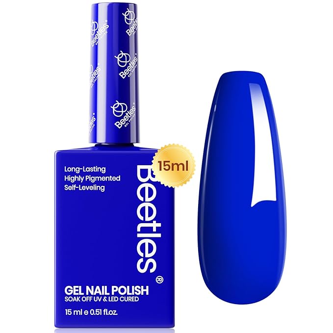 Beetles Blue Gel Nail Polish 15ml Royal Blue Color Noble Night Nail Polish Soak Off Uv LED Nail Lamp Gel Polish Manicure Salon DIY Home Paulina Lapis Colorful Bottle