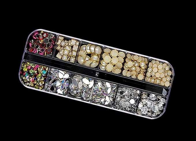 3000 Pieces(5 Boxes) Nail Art Rhinestone Set Nail Ornaments Style 3