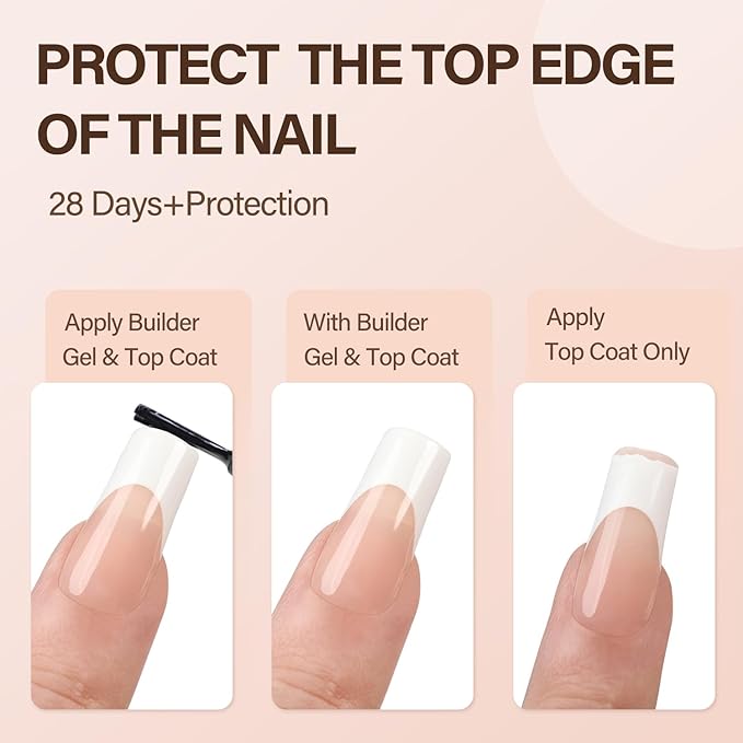 Vansiho French Gel Nail Tips, 150Pcs Long Square Gel Nail Tips, French Tips Press on Nails, Fake Nails for Nail Art DIY 15 Sizes