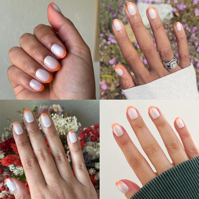 Olive & June Maximalist Instant Mani Press-On Nails (Glue) | 42 Fake Nails, 21 Sizes | Non-Toxic, Long-Lasting Big, Bold Gorgeous Realistic Look | Extra Short, Round | Bounce Back Chrome French