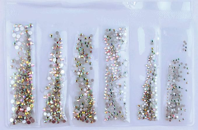 7200 Pieces(6 Grid)5 Pack of Nail Art Rhinestone Decoration Style1