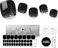 Semi Cured Gel Nail Strips – 32 Pcs Gel Pedicure Stickers - UV Nail Wraps for Toenails, Easy Application, Long Lasting, Salon Quality & UV Light Required - Midnight Glam P
