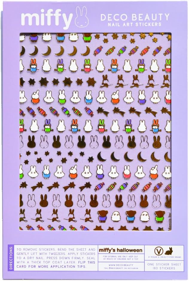 Deco Beauty Miffy's Halloween-Super Thin & Easy-to-Apply Nail Art with the Cutest Designs-Durable & Long-Lasting Nail Art Stickers and Decals for Women, for DIY At-Home Manicures & Salon-Quality Nails