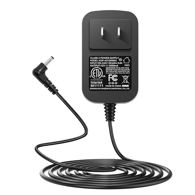 Makartt Original Power Charger Adapter for Malory Nail Drill, 12V 2A AC Battery Supply Cord for 30000RPM Rechargeable Electric File Manicure Tech Art Salon Home DIY Use