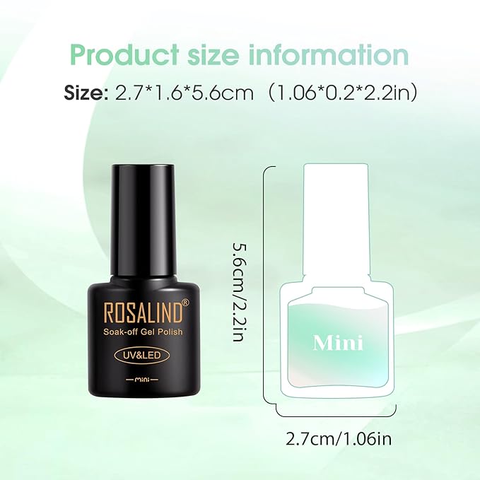 ROSALIND Green Gel Nail Polish, 8 Colors Dark Green Glitter Emerald Olive Forest Shades Gel Polish Soak Off UV MINI from Light to Deep Spring Summer Nail Polish Set for Home Salon Manicure