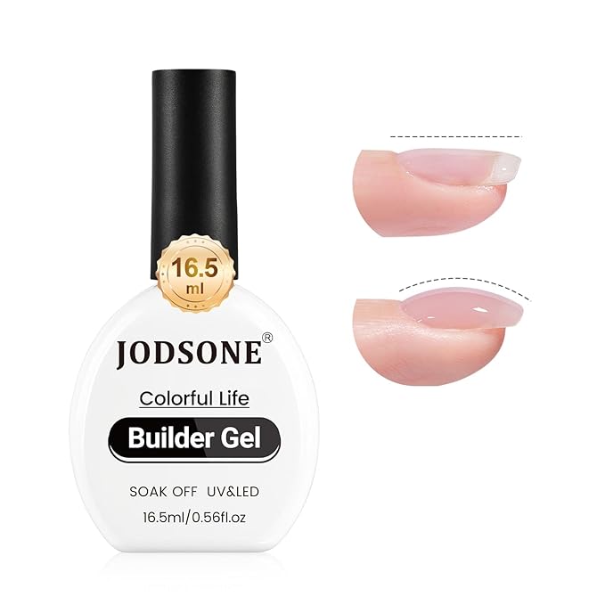 JODSONE Clear Builder Gel for Nails 16.5ml, Nail Strengthener Gel Polish for Thickening, Nail Extension, Apex Building, Nail Thickening Solution and Long Lasting Nail Art Design Gift for Women