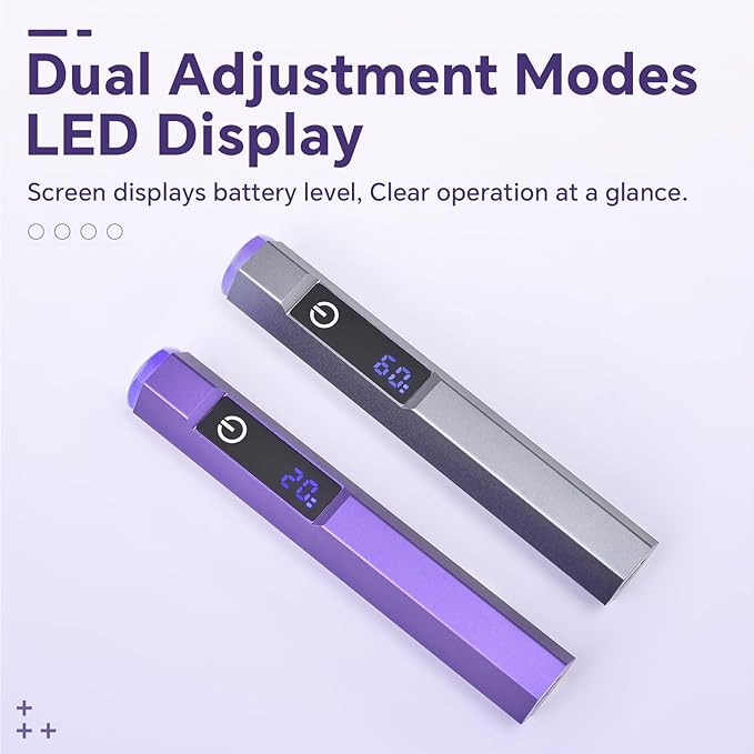 Handheld LED UV Light for Gel Nails Mini Nail Lamp Portable Cordless Rechargeable Type-C Nail Dryer with Display for Fast Curing, DIY Nails Tool, Grey, for Home DIY & Nail Salon