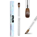 Acrylic Nail Art Brush Size 12, 100% Pure Kolinsky Hair Oval Nail Brush for Acrylic Application, Professional Nail Extension Manicure Tool Striping Nail Drawing Pen for DIY Home Salon
