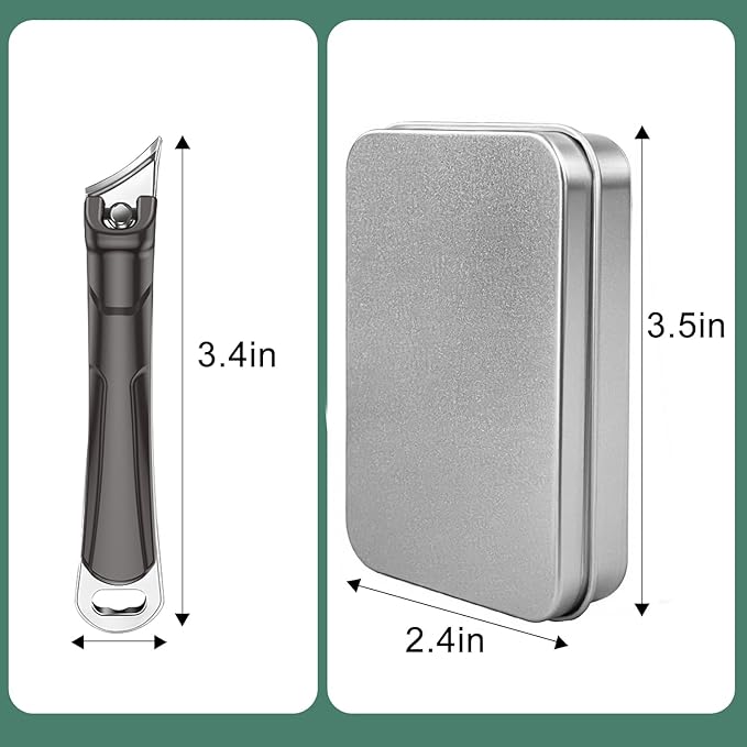 Ingrown Nail Clippers, CLPPNA Slanted Curved Blade Toe Nail Clippers for Ingrown Toenails & Fingernail, Stainless Steel Toenail Clippers Cutter, Angled Nail Clippers for Seniors, Men, Women